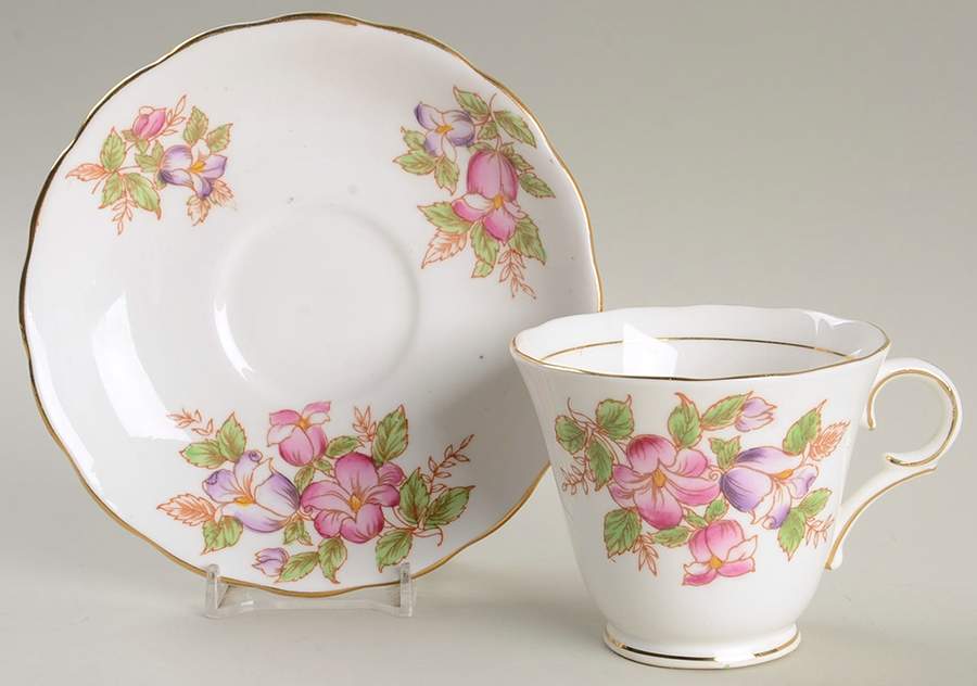 Mayfair Footed Cup & Saucer Set by Colclough-1