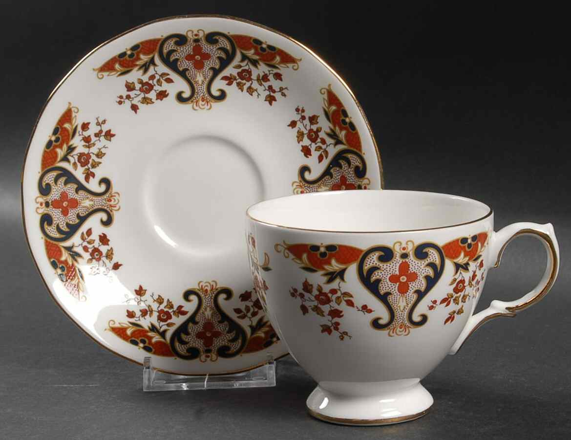 Royale Footed Cup & Saucer Set by Colclough-1