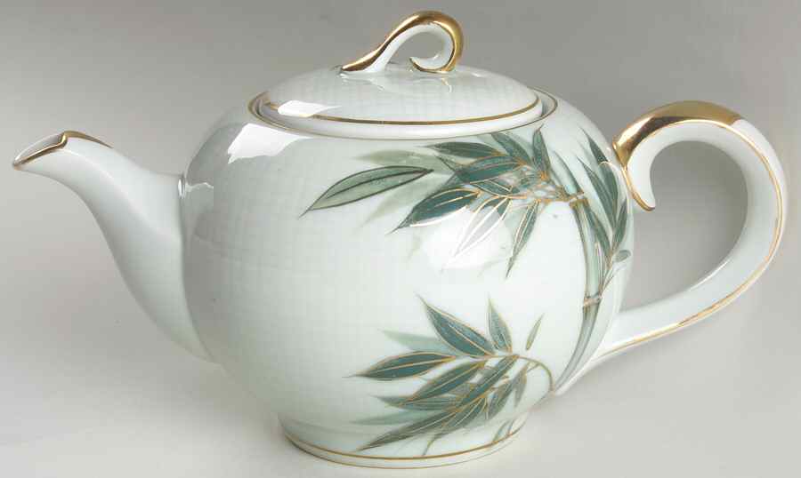 Bamboo (Gold Trim) Teapot & Lid by Celadon China-1