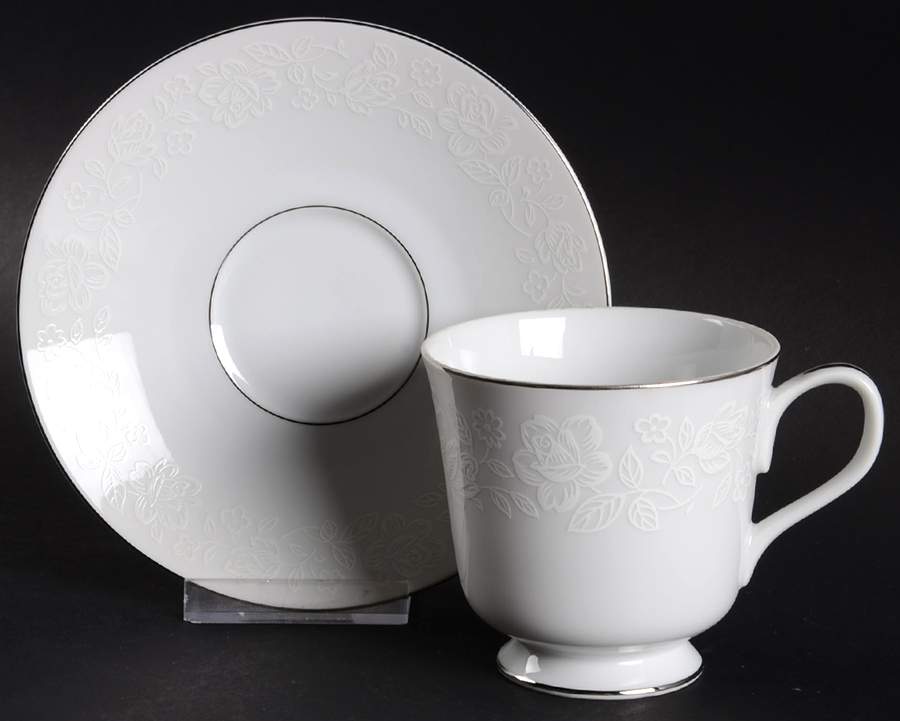 Victorian Rose Footed Cup & Saucer Set by Crown Lancaster-1