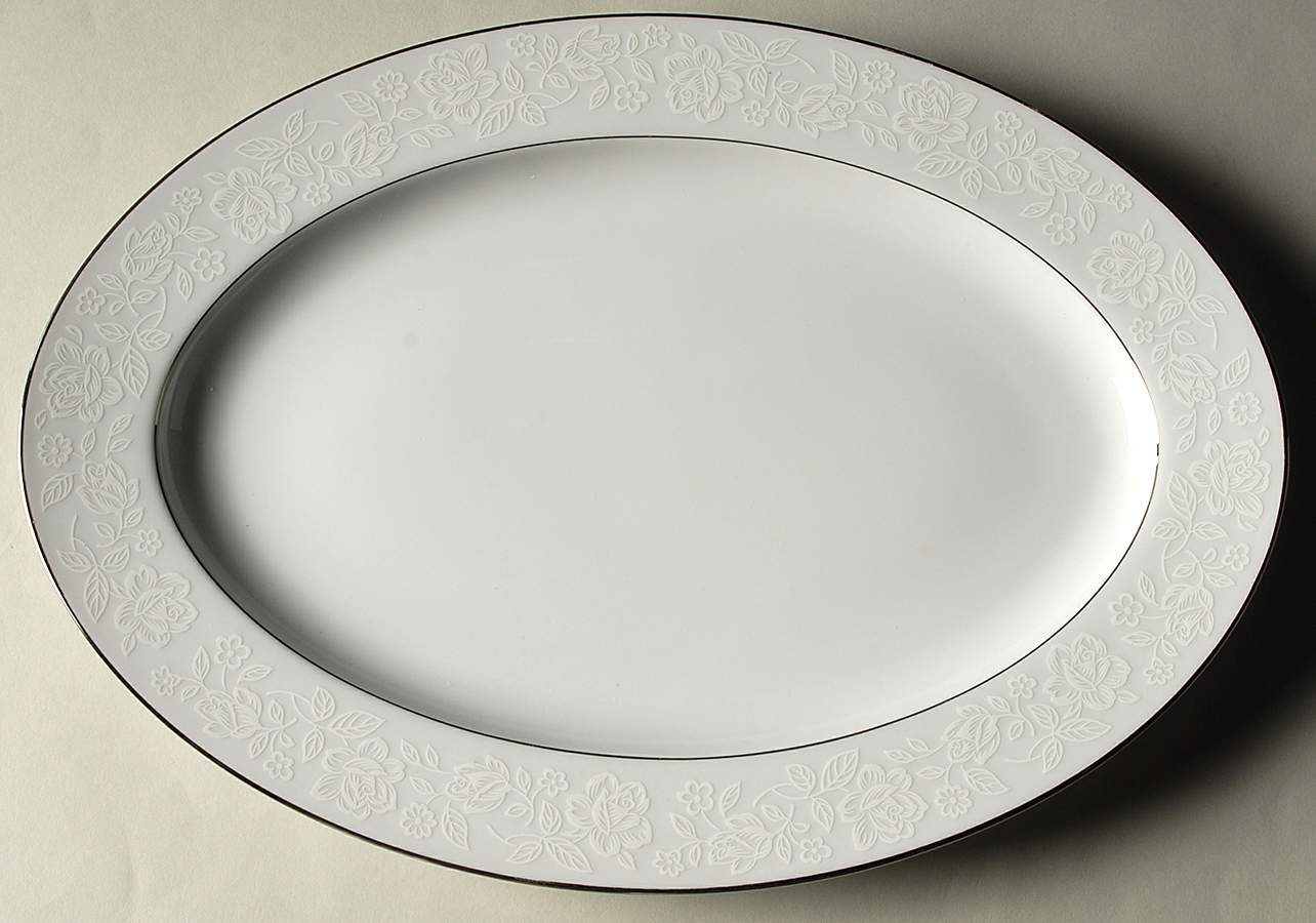 Victorian Rose 14" Oval Serving Platter by Crown Lancaster-1