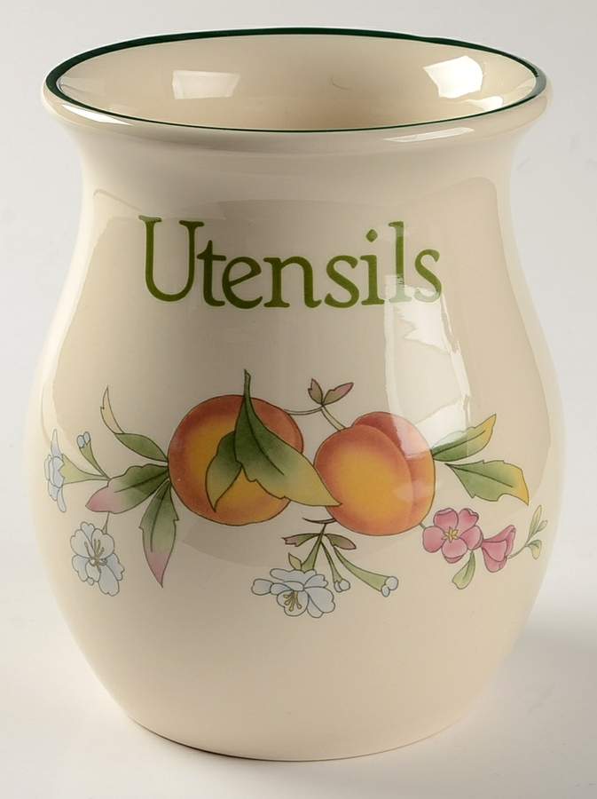 Peaches & Cream (Gold Trim) Utensil Holder by Cloverleaf (England)-1