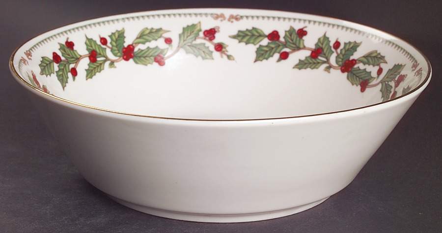 Ivory Holly (China) 9" Round Vegetable Bowl by The Cellar (China)-1
