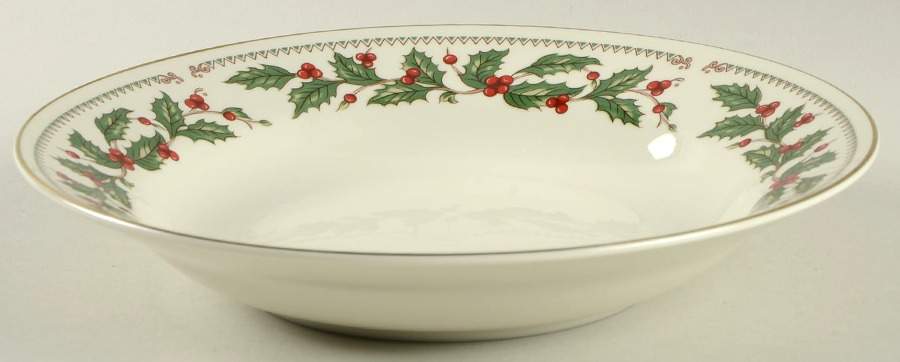 Ivory Holly (China) Rim Soup Bowl by The Cellar (China)-1