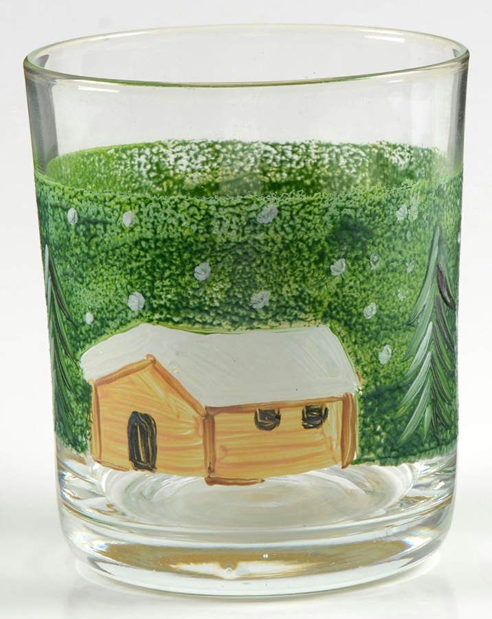 Log Cabin Christmas Glassware Double Old Fashioned by The Cellar (China)-1