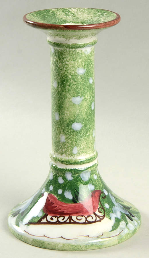 Log Cabin Christmas 6" Candlestick by The Cellar (China)-1