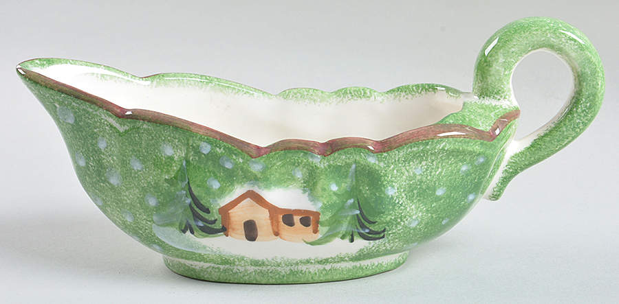 Log Cabin Christmas Gravy Boat by The Cellar (China)-1
