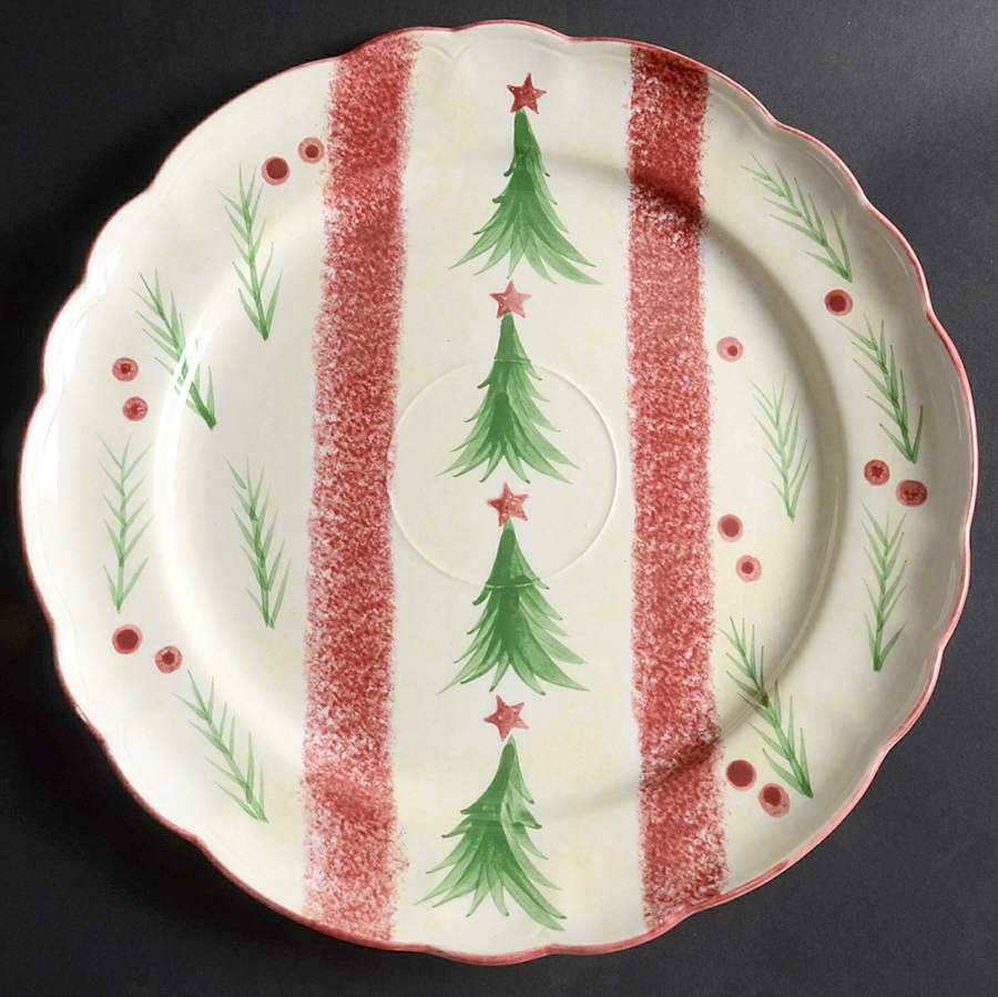 Log Cabin Christmas Chip Bowl/Plate for Chip & Dip Set by The Cellar (China)-1