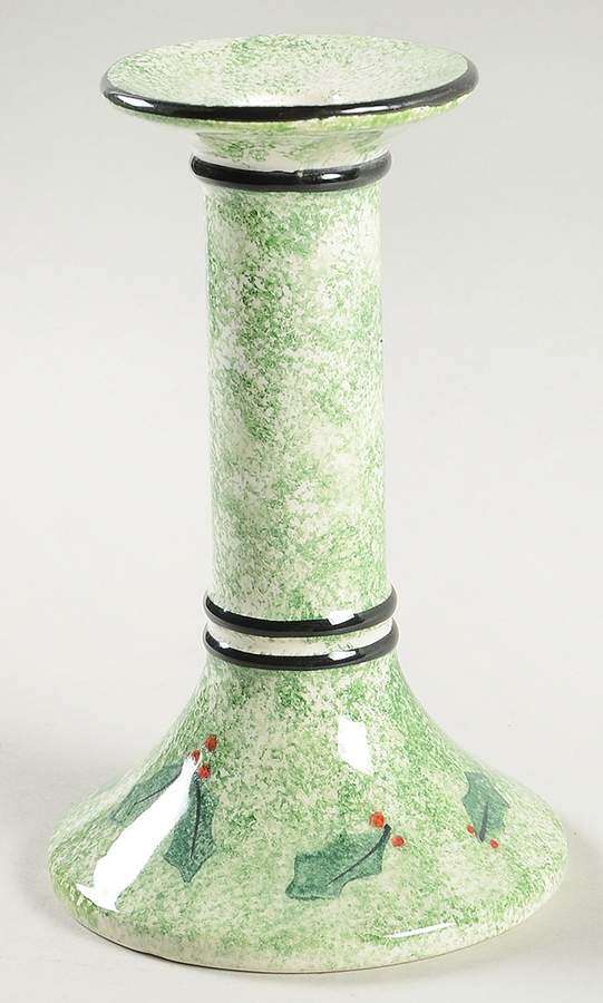 Log Cabin Christmas 6" Candlestick by The Cellar (China)-1