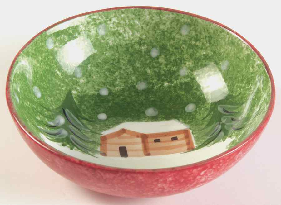 Log Cabin Christmas Fruit/Dessert (Sauce) Bowl by The Cellar (China)-1
