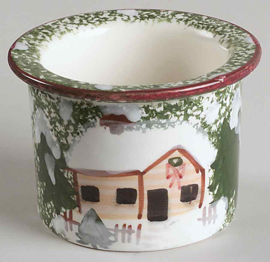 Log Cabin Christmas Custard Cup by The Cellar (China)-1