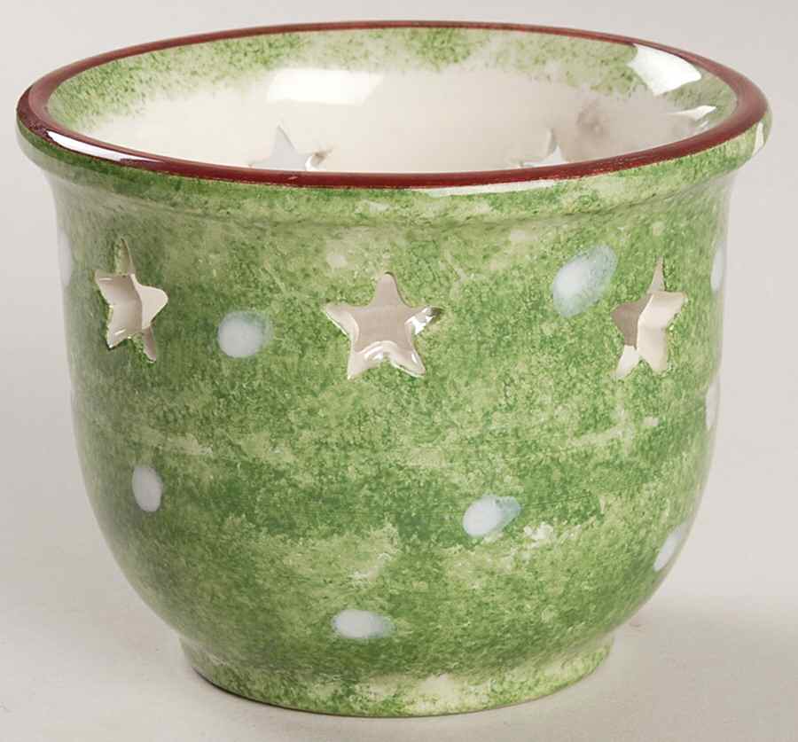 Log Cabin Christmas Small Pierced Votive Candleholder by The Cellar (China)-1