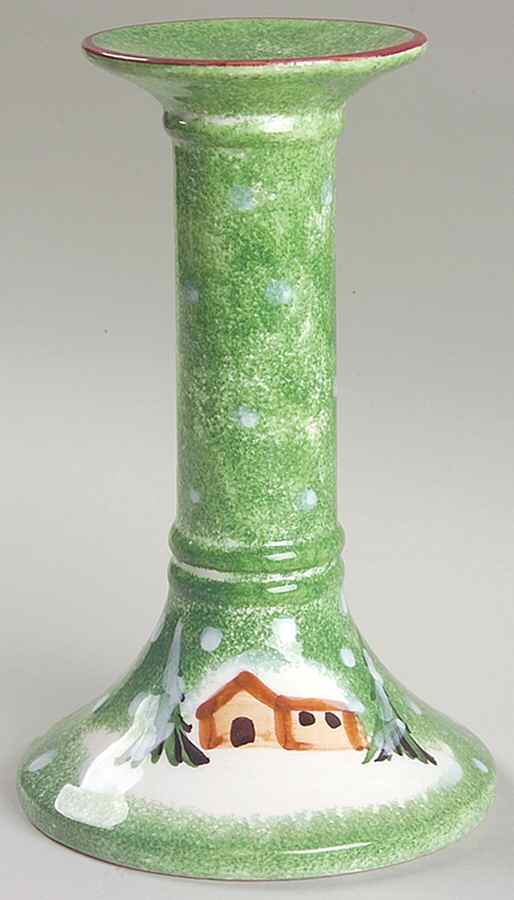 Log Cabin Christmas 6" Candlestick by The Cellar (China)-1