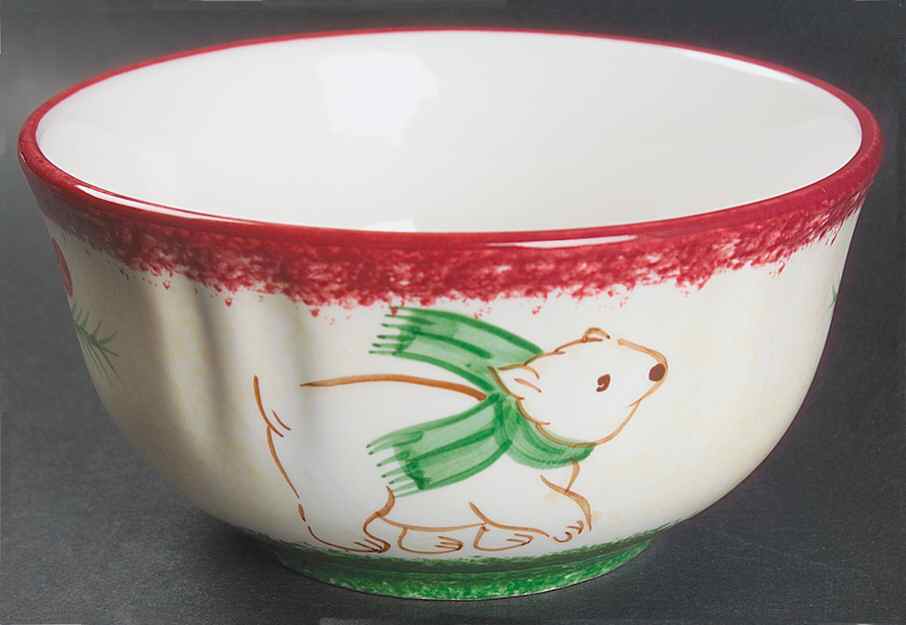 Log Cabin Christmas Accent Soup/Cereal Bowl by The Cellar (China)-1