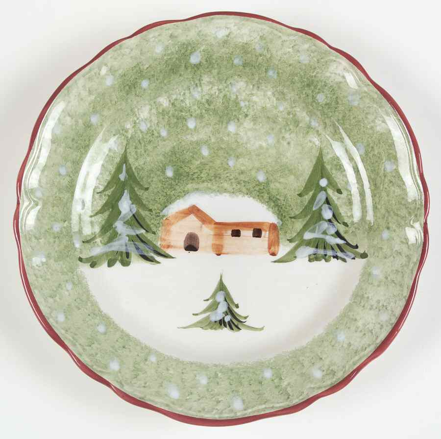 Log Cabin Christmas Salad Plate by The Cellar (China)-1