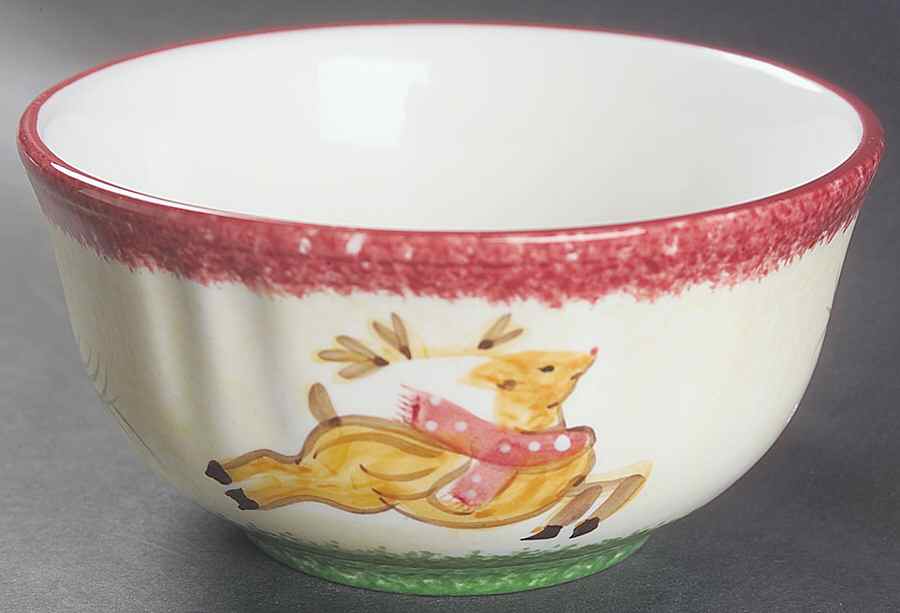 Log Cabin Christmas Accent Soup/Cereal Bowl by The Cellar (China)-1