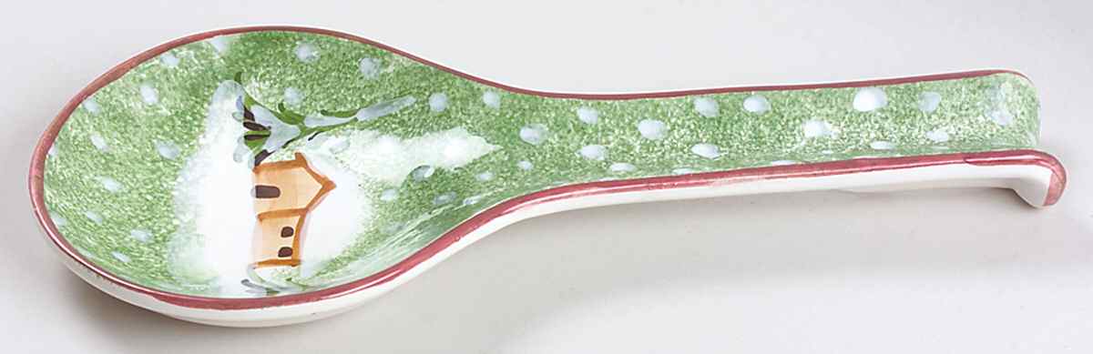 Log Cabin Christmas Spoon Rest/Holder (Holds 1 Spoon) by The Cellar (China)-1