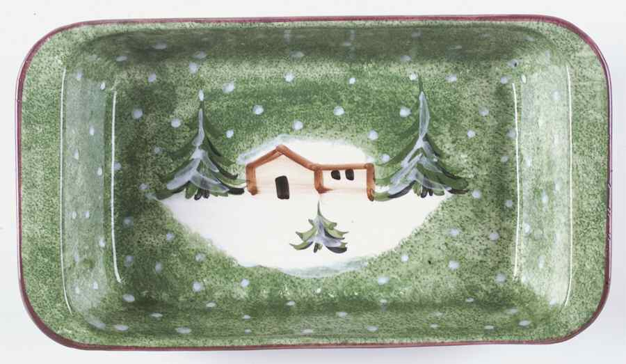Log Cabin Christmas 12" Rectangular Baker by The Cellar (China)-1