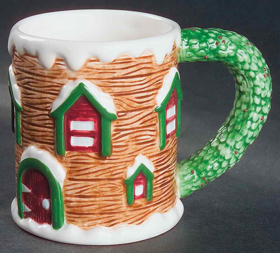 Log Cabin Christmas Sculpted Mug by The Cellar (China)-1