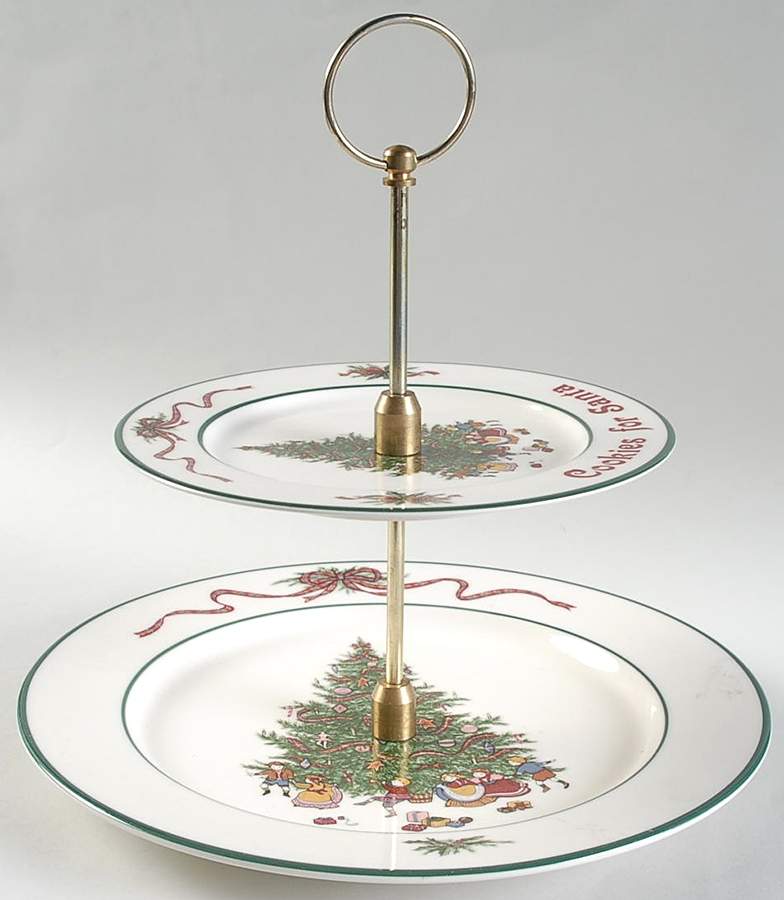 O'Tannenbaum 2 Tiered Serving Tray (Dinner & Salad Plate) by The Cellar (China)-1