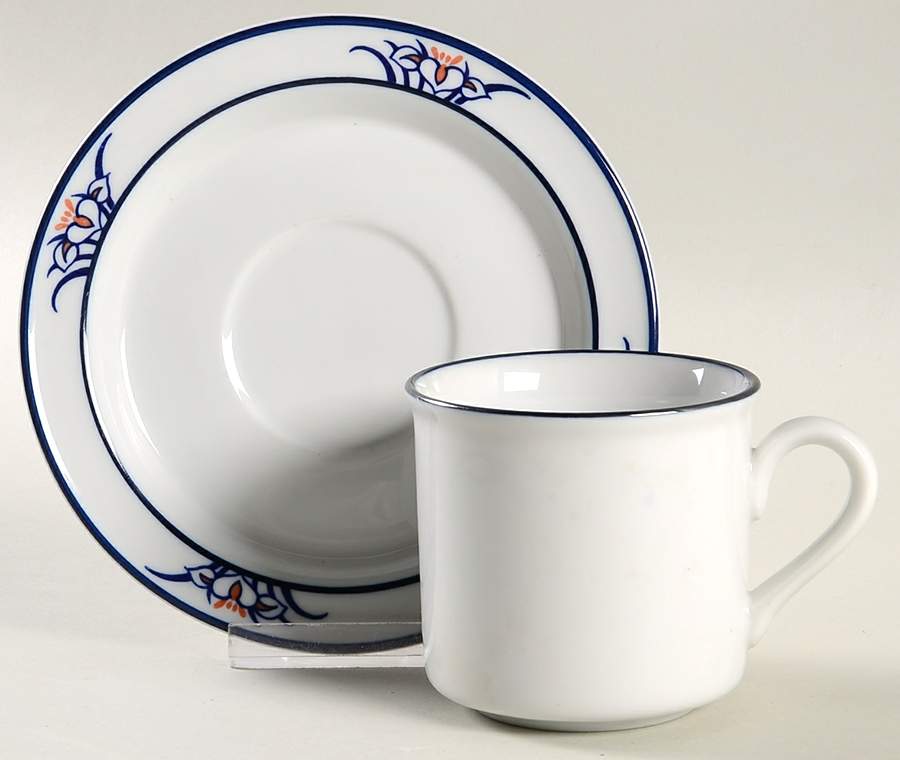 Splendor Flat Cup & Saucer Set by The Cellar (China)-1
