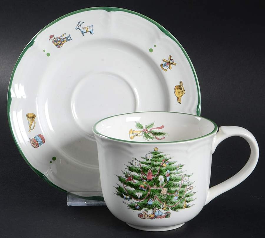 Yuletide Flat Cup & Saucer Set by The Cellar (China)-1