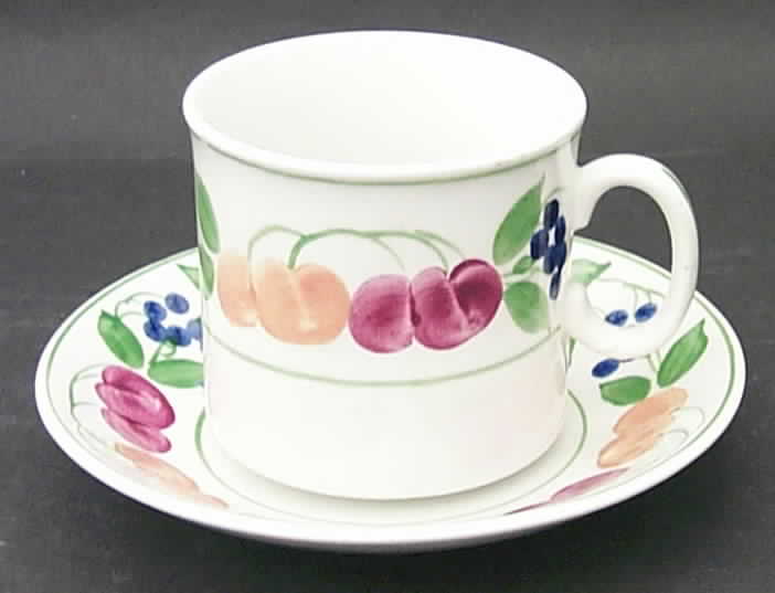Cherry Flat Cup & Saucer Set by Alfred Clough Ltd-1