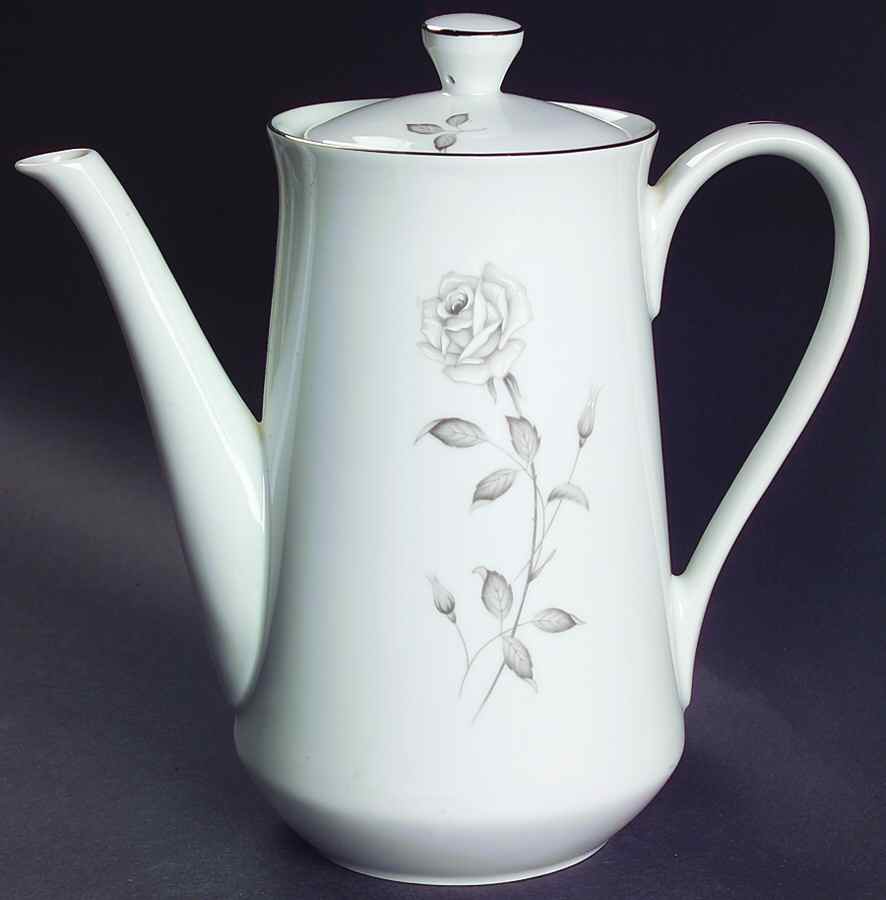Silver Rose Coffee Pot & Lid by Creative Manor-1