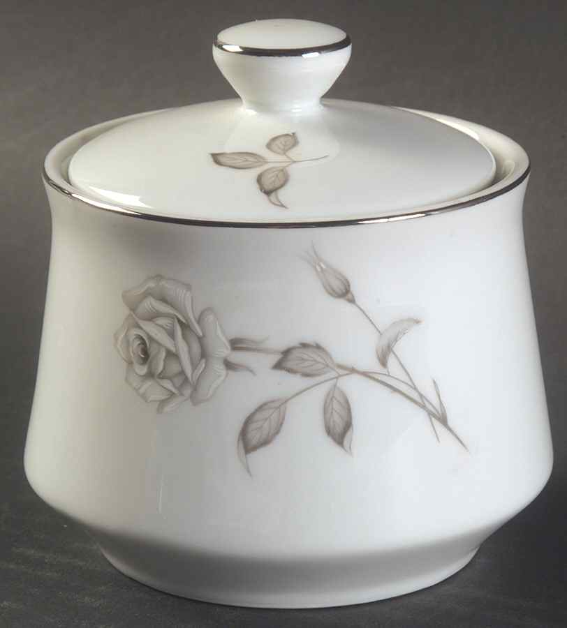 Silver Rose Sugar Bowl & Lid by Creative Manor-1