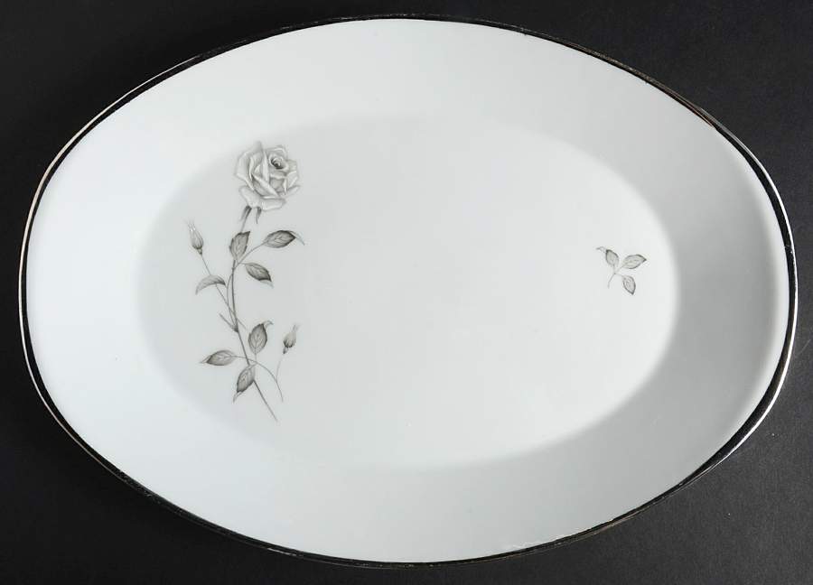 Silver Rose 12" Oval Serving Platter by Creative Manor-1