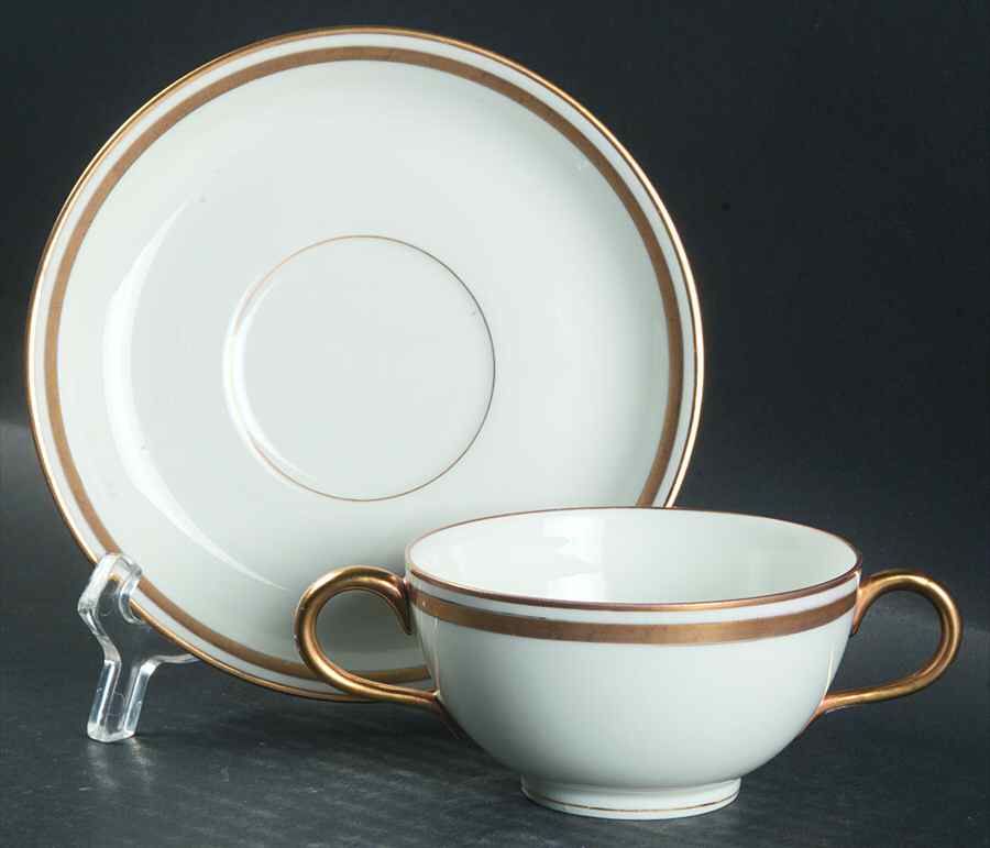 CMT1 Flat Bouillon Cup & Saucer by Charles Martin-1