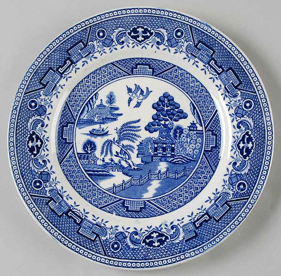Blue Willow  Salad Plate by Clarence (England)-1