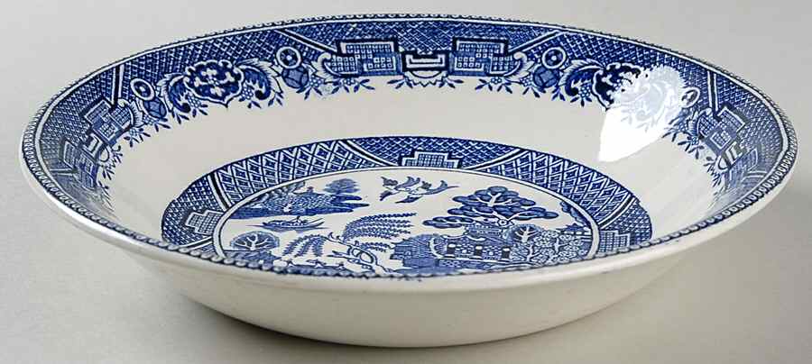 Blue Willow  Coupe Soup Bowl by Clarence (England)-1