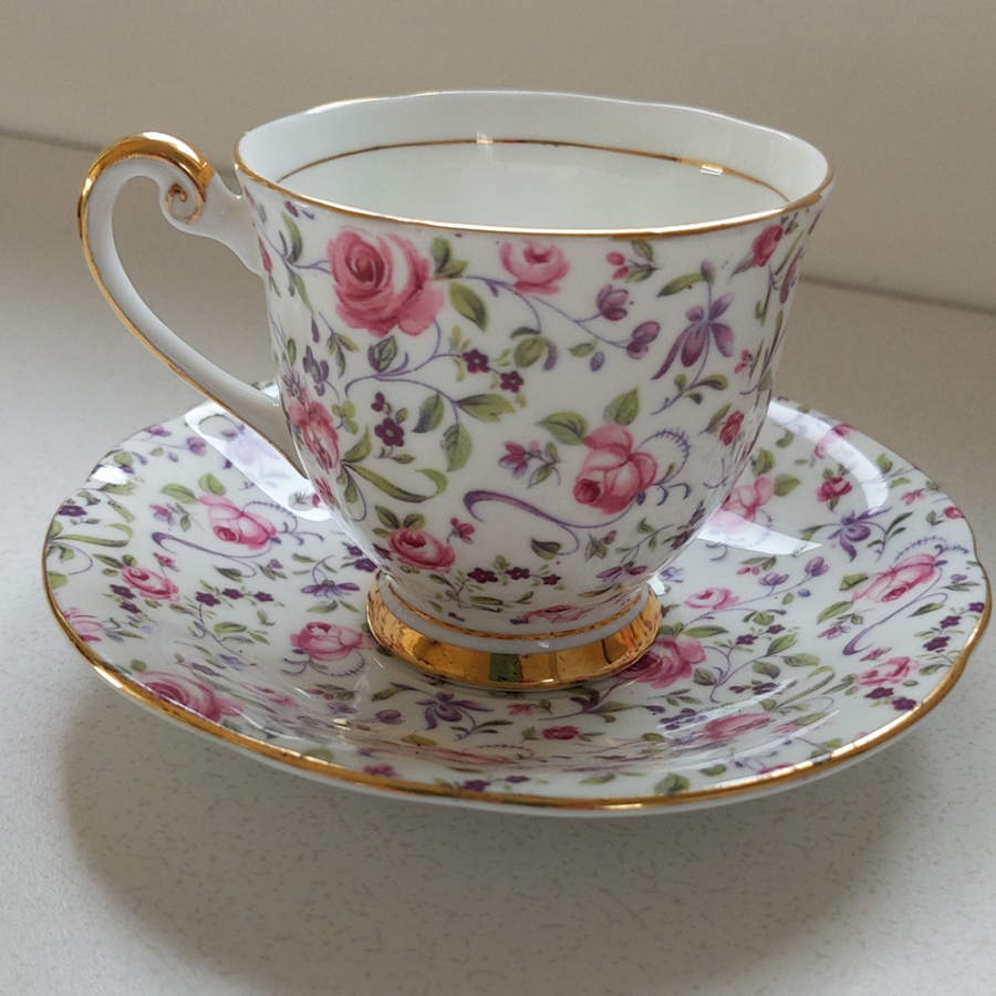 CN1 (England) Footed Cup & Saucer Set by Clarence (England)-1