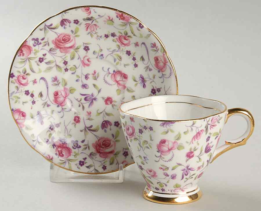 CN1 (England) Footed Demitasse Cup & Saucer Set by Clarence (England)-1