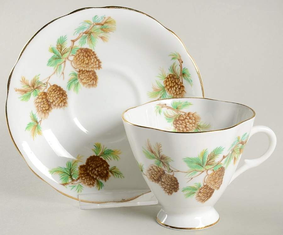 Cn2 (England) Footed Cup & Saucer Set by Clarence (England)-1