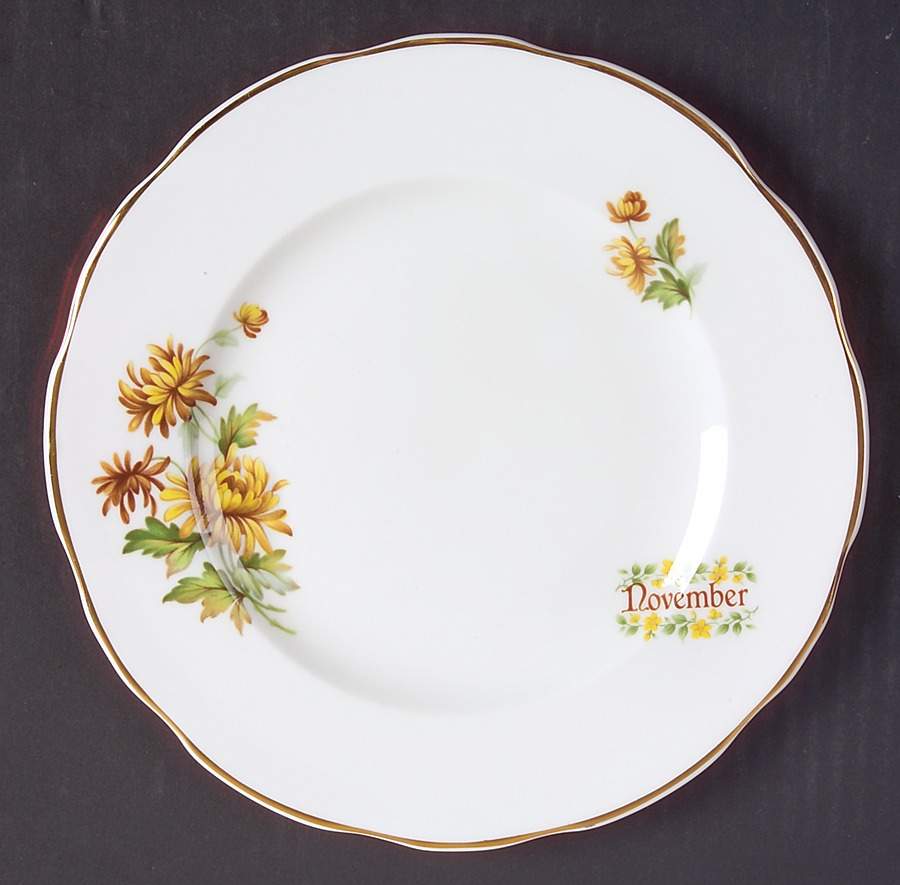 Flower of The Month Salad Plate by Crown Trent-1