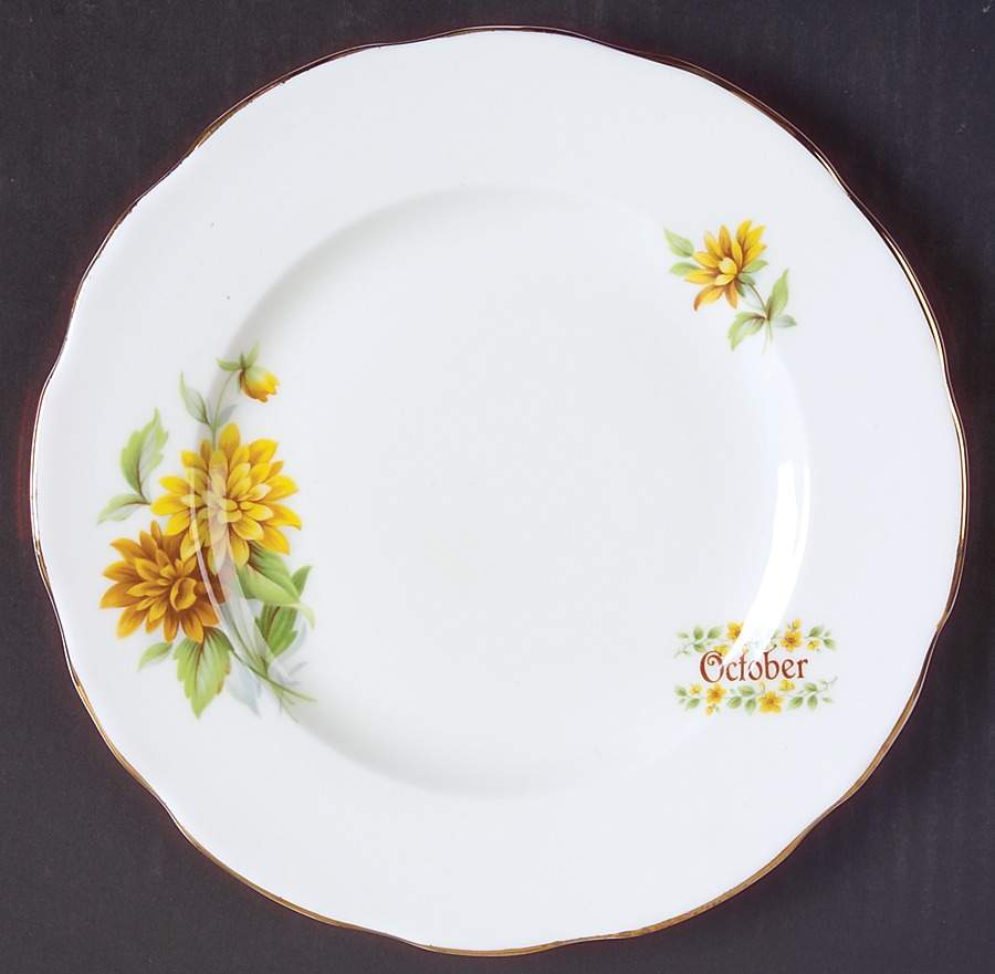 Flower of The Month Salad Plate by Crown Trent-1