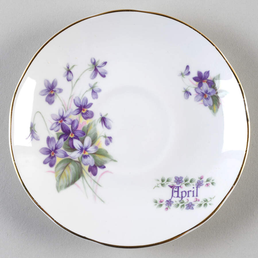 Flower of The Month Saucer for Footed Cup by Crown Trent-1