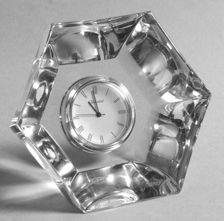 Malmaison (Cut) Small Quartz Clock by Baccarat-1