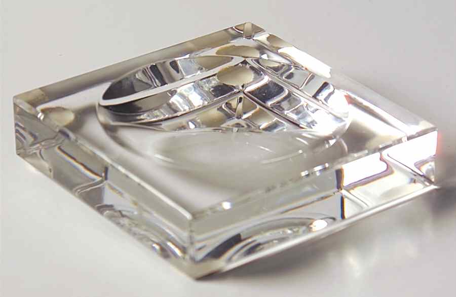 Sparte 2" Square Ashtray by Baccarat-1