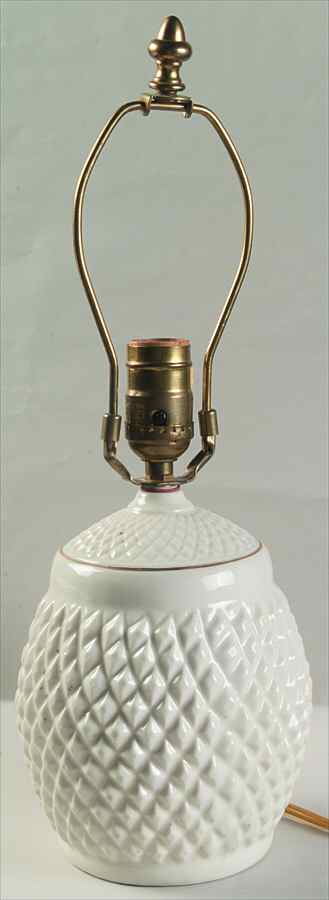 Diamond Electric Lamp No Shade by Belleek Pottery (Ireland)-1