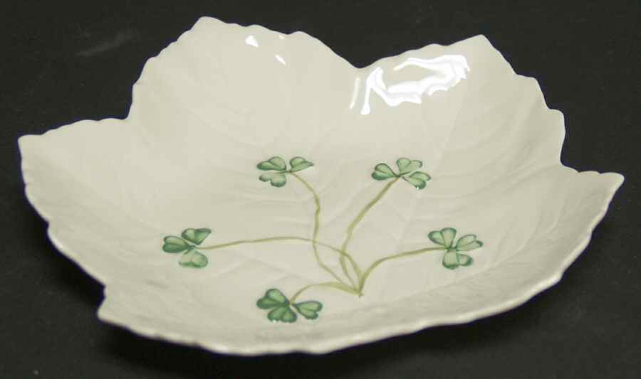 Shamrock 6" Leaf Plate by Belleek Pottery (Ireland)-1
