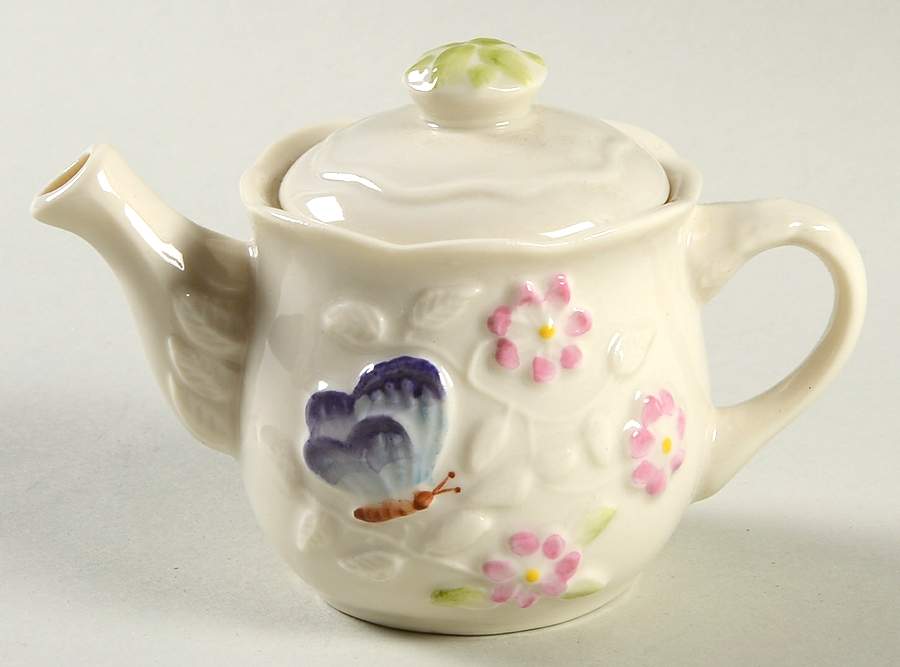 Four Seasons Mini Teapot & Lid by Belleek Pottery (Ireland)-1