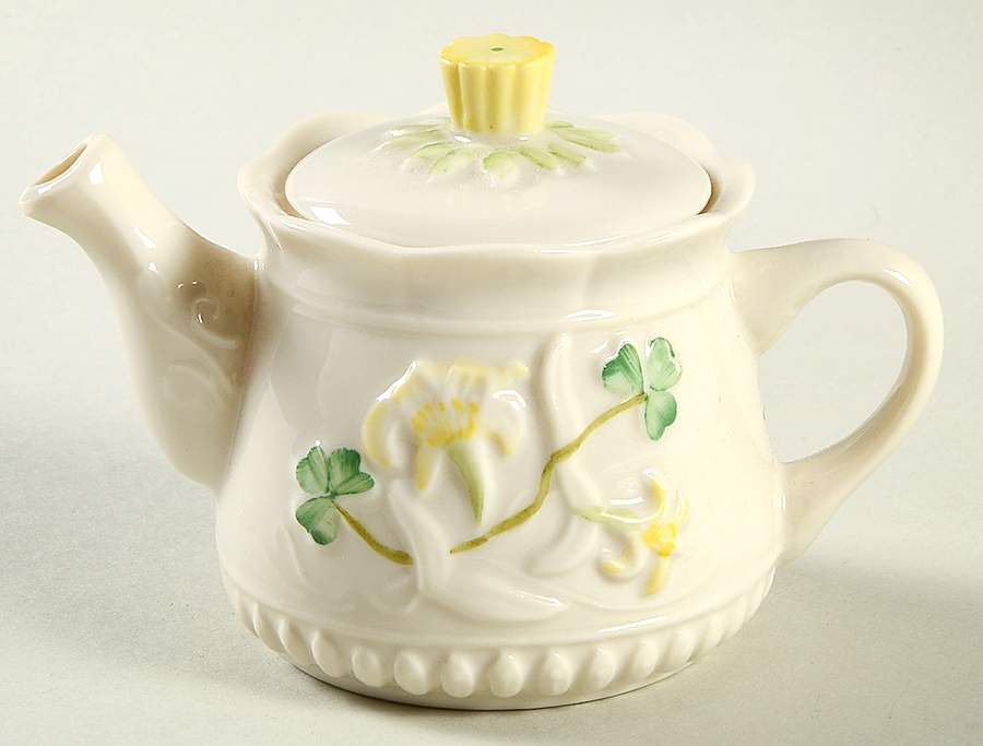 Four Seasons Mini Teapot & Lid by Belleek Pottery (Ireland)-1