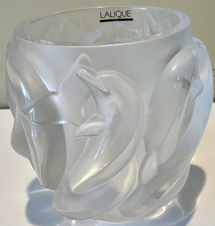 Dauphin 6" Flower Vase by Lalique-1