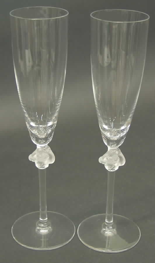 Bacchus Fluted Champagne - Set of 2 by Lalique-1