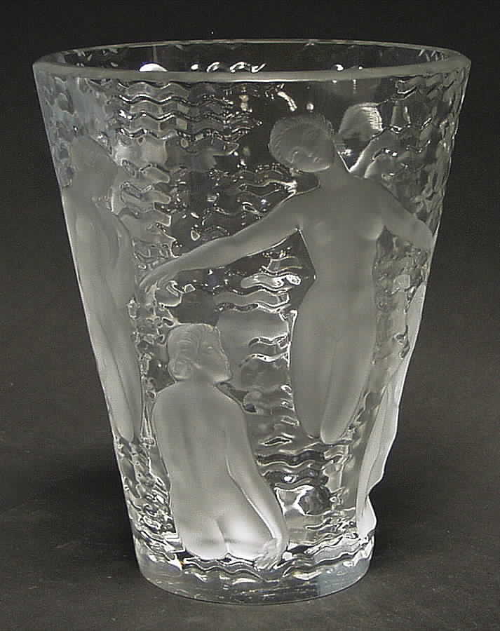 Ondines 9" Flower Vase by Lalique-1