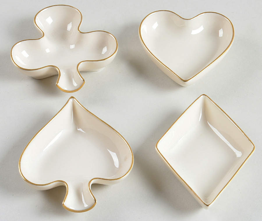 Olympia Gold Bridge Set (4 Ashtrays) by Lenox-1