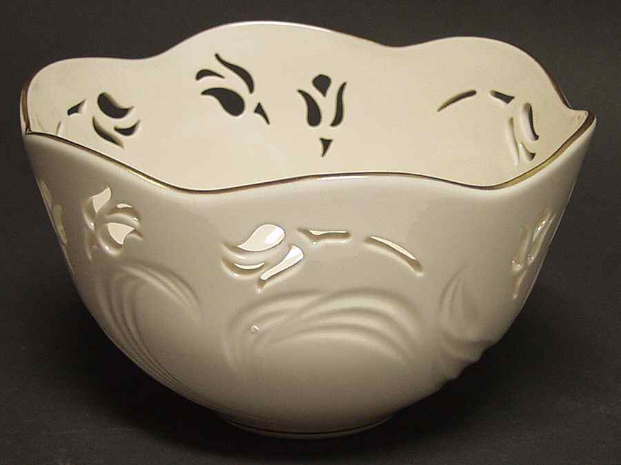 Tulip Bowl 7'' Pierced Round Bowl by Lenox-1